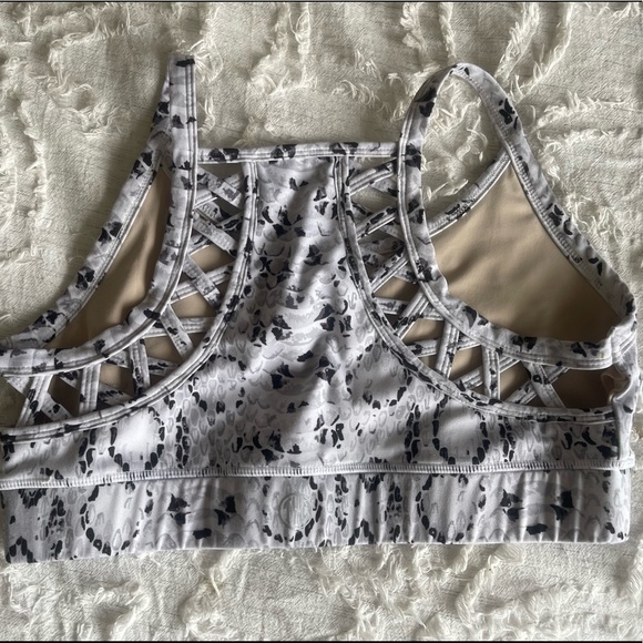 Til You Collapse White Snakeskin Sports Bra - Picture 2 of 4